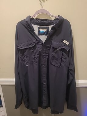 Magellan Outdoors Fishing Shirt 2XL Moisture Wicking Black Laguna Made Vented